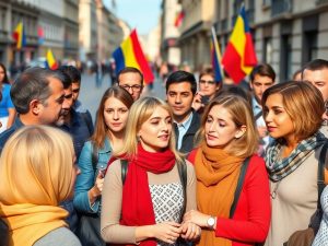 Români discutând despre alegerile prezidențiale 2024.