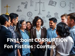 Oameni discutând despre strategii împotriva corupției.